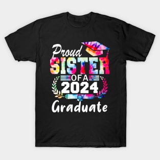 Tie Dye Proud sister of a 2024 Graduate Class of 2024 Senior T-Shirt